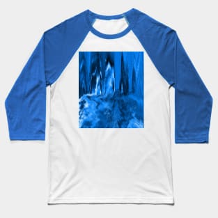 Melted Glitch Blue Baseball T-Shirt